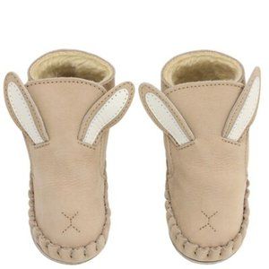 Donsje Beige Nubuck Leather Bunny Boots for Baby